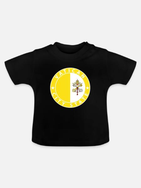 Vatikan - Baby Bio-T-Shirt mit Rundhals - Schwarz