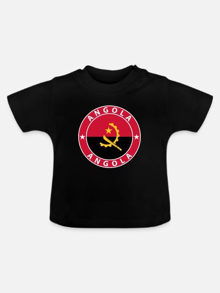 Angola - Baby Bio-T-Shirt mit Rundhals - Schwarz