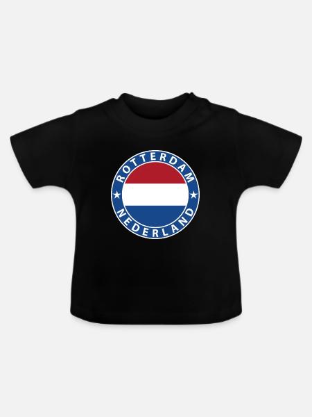Rotterdam - Baby Bio-T-Shirt mit Rundhals - Schwarz