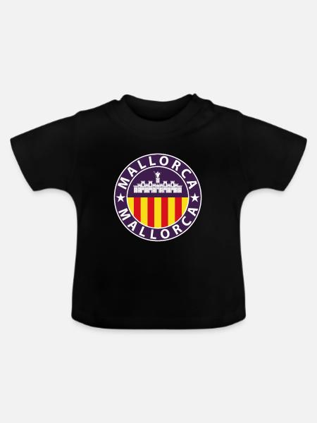 Mallorca - Baby Bio-T-Shirt mit Rundhals - Schwarz