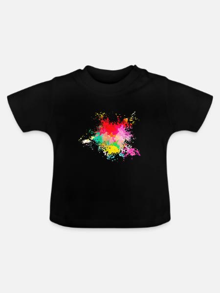 Psychedelisch - Baby Bio-T-Shirt mit Rundhals - Schwarz