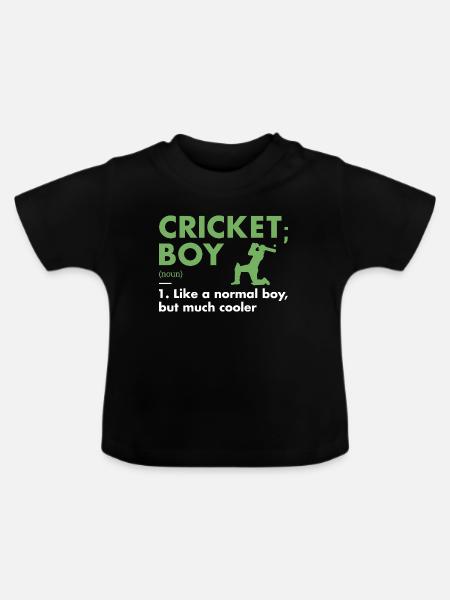 Sport Boy Definition Cricket - Baby Bio-T-Shirt mit Rundhals - Schwarz