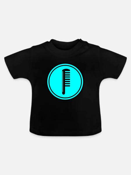Kamm Friseur Kreis - Baby Bio-T-Shirt mit Rundhals - Schwarz