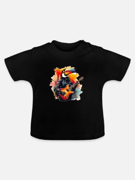 Rocking Toucan - Baby Bio-T-Shirt mit Rundhals - Schwarz