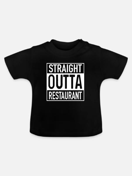 Straight OUTTA Restaurant - Baby Bio-T-Shirt mit Rundhals - Schwarz