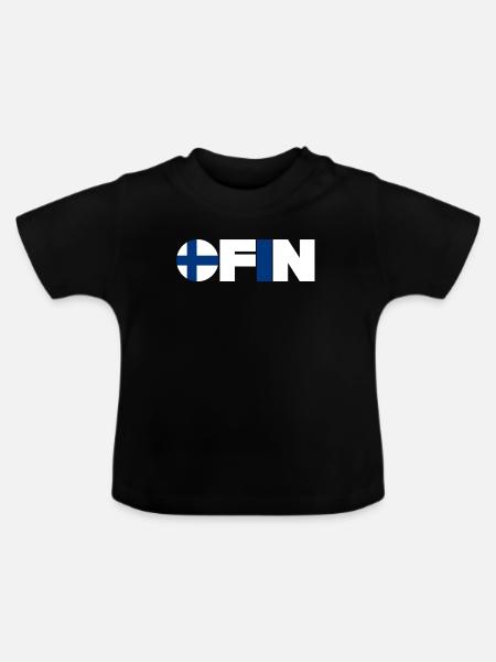 Finnland - Baby Bio-T-Shirt mit Rundhals - Schwarz