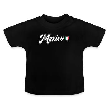 Scénario du Mexique avec un cœur de drapeau Patriotique - T-shirt bio col rond Bébé - noir - Devant