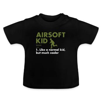 Sport Kid Definition Airsoft - Baby Bio-T-Shirt mit Rundhals - Schwarz - Vorne