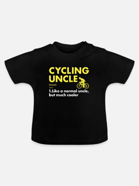 Sport Oom Wielrennen - Baby biologisch T-shirt met ronde hals - zwart