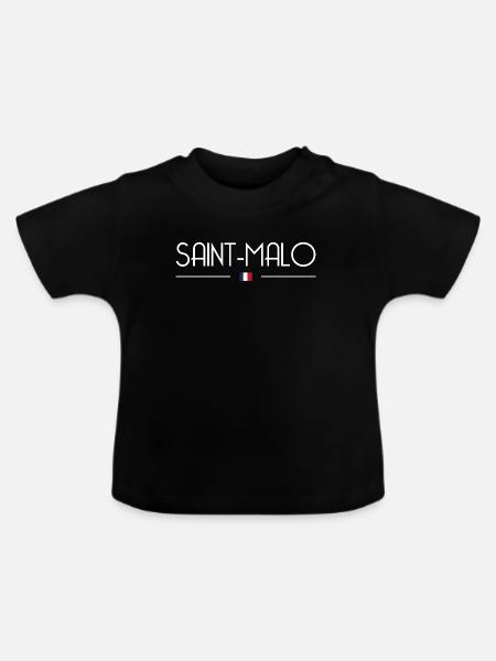Saint-Malo - Baby Bio-T-Shirt mit Rundhals - Schwarz