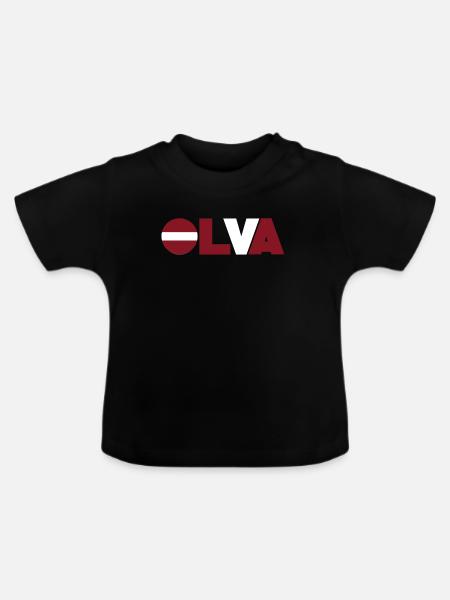 Lettland - Baby Bio-T-Shirt mit Rundhals - Schwarz