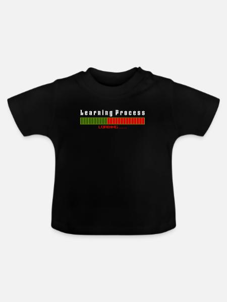 Learning Process Loading black shirt - Baby Bio-T-Shirt mit Rundhals - Schwarz