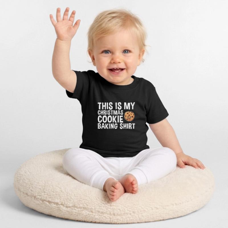 Cuisson des biscuits de Noël Cuisson des biscuits T-shirt bio col rond Bébé