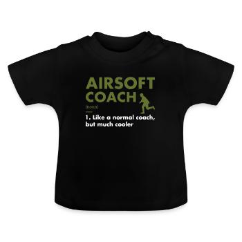 Sport Coach Definition Airsoft - Baby Bio-T-Shirt mit Rundhals - Schwarz - Vorne