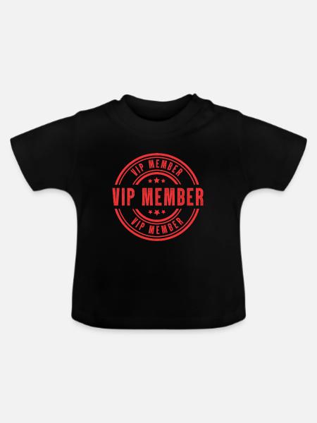 Vip Member - Baby Bio-T-Shirt mit Rundhals - Schwarz