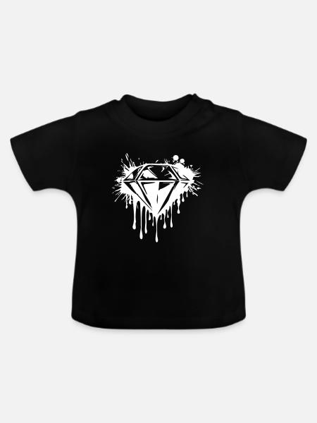 Diamant Edelstein - Baby Bio-T-Shirt mit Rundhals - Schwarz