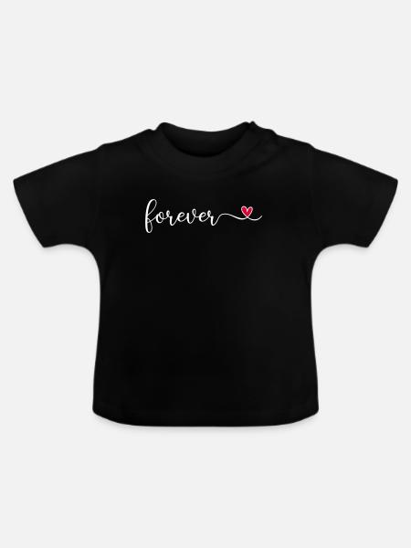 für immer - Baby Bio-T-Shirt mit Rundhals - Schwarz