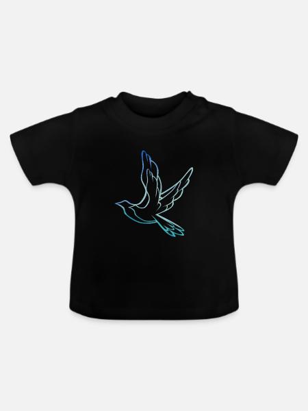 Vögel - Baby Bio-T-Shirt mit Rundhals - Schwarz