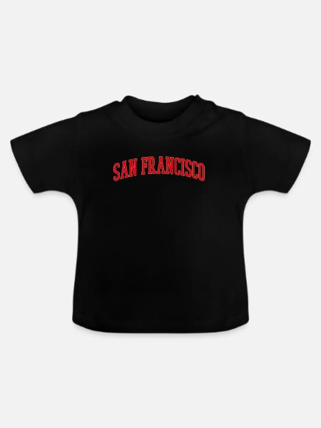 San Francisco Bogen Schriftzug - Baby Bio-T-Shirt mit Rundhals - Schwarz