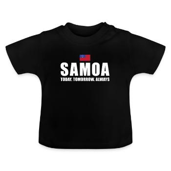Samoa Today Tomorrow Always Samoa Rugby - Baby Bio-T-Shirt mit Rundhals - Schwarz - Vorne