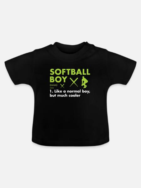 Sport Boy Definition Softball - Baby Bio-T-Shirt mit Rundhals - Schwarz