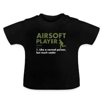 Sport Player Definition Airsoft - Baby Bio-T-Shirt mit Rundhals - Schwarz - Vorne