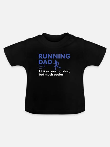 Sport Dad Running - Baby Bio-T-Shirt mit Rundhals - Schwarz