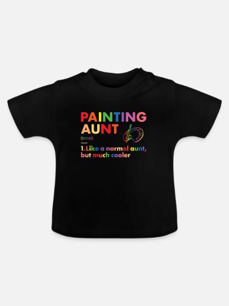 Painter Aunt Definition Painting - Baby Bio-T-Shirt mit Rundhals - Schwarz