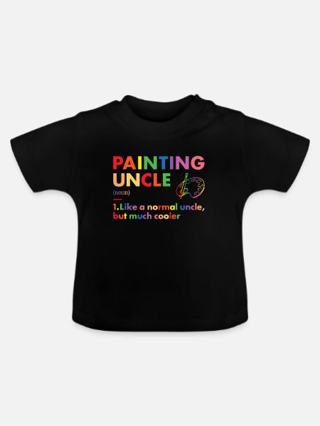 Painter Uncle Definition Painting - Baby Bio-T-Shirt mit Rundhals - Schwarz