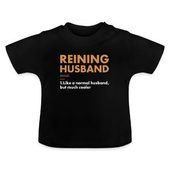 Pure Husband Definition Reining - Baby Organic T-Shirt with Round Neck - black - Front