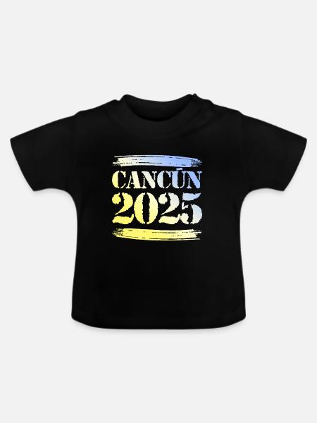 Cancun 2025 - Baby Bio-T-Shirt mit Rundhals - Schwarz