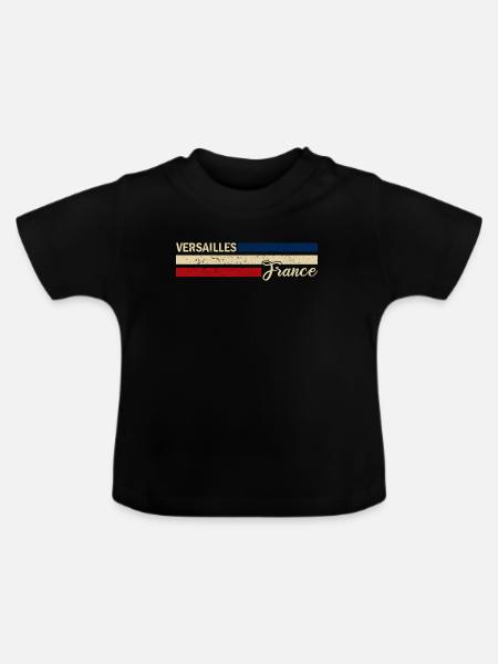 France - Versailles - Frankreich - Flagge - Baby Bio-T-Shirt mit Rundhals - Schwarz