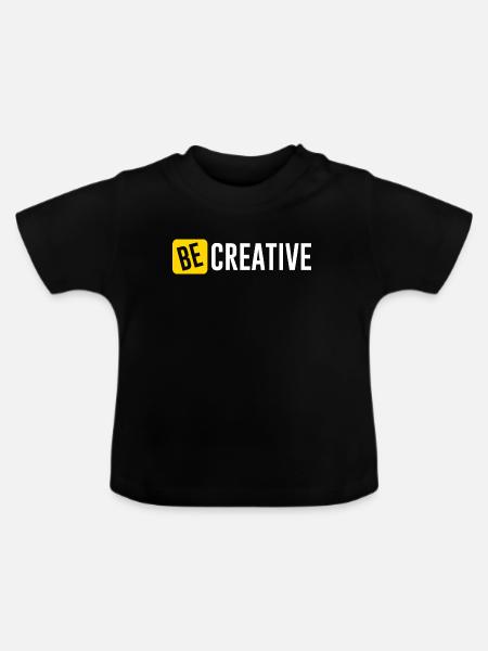 Be Creative Inspiration Design - Baby Bio-T-Shirt mit Rundhals - Schwarz