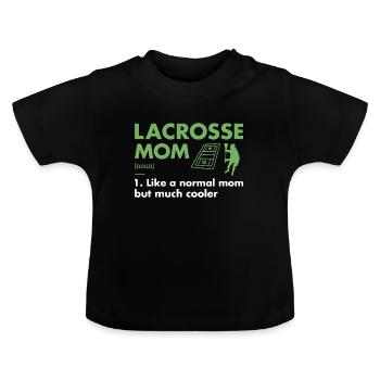 Sport Mom Definition Lacrosse - Baby Organic T-Shirt with Round Neck - black - Front