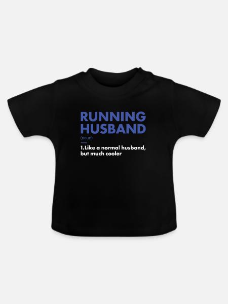 Sport Husband Running - Baby Bio-T-Shirt mit Rundhals - Schwarz