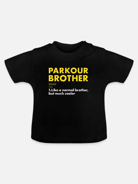 Traceur Brother Definition Parkour - Baby Bio-T-Shirt mit Rundhals - Schwarz