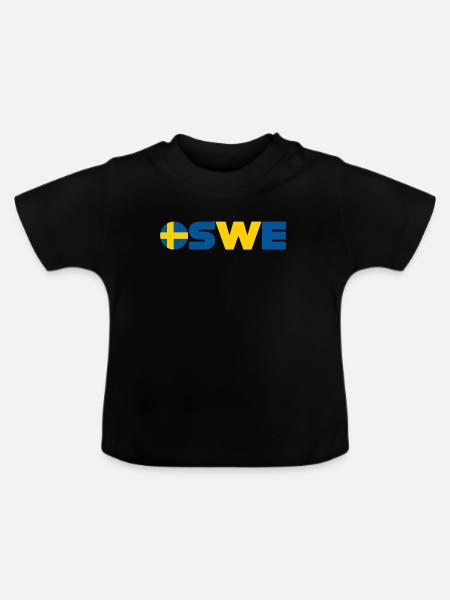 Schweden - Baby Bio-T-Shirt mit Rundhals - Schwarz