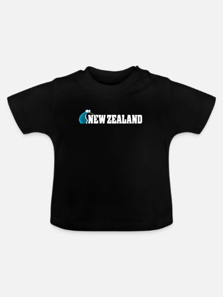 Kiwi-Vogel-Karikatur Neuseeland - Baby Bio-T-Shirt mit Rundhals - Schwarz