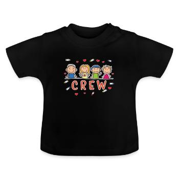 Kinder Crew Kids Kindergarten Schule - Baby Bio-T-Shirt mit Rundhals - Schwarz - Vorne