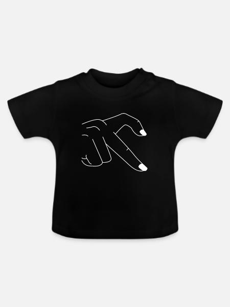 Hand - Baby Bio-T-Shirt mit Rundhals - Schwarz