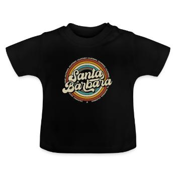 Santa Barbara California Sonnenuntergang Retro - Baby Bio-T-Shirt mit Rundhals - Schwarz - Vorne