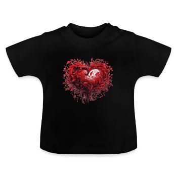 Coeur de roses - T-shirt bio col rond Bébé - noir - Devant