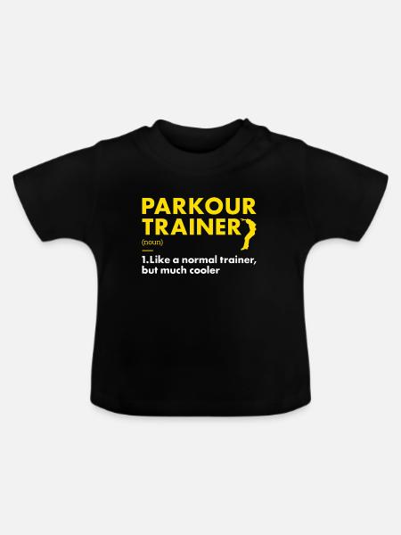 Traceur Trainer Definition Parkour - Baby Bio-T-Shirt mit Rundhals - Schwarz