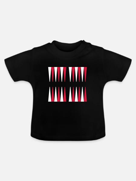 Backgammon - Baby Bio-T-Shirt mit Rundhals - Schwarz
