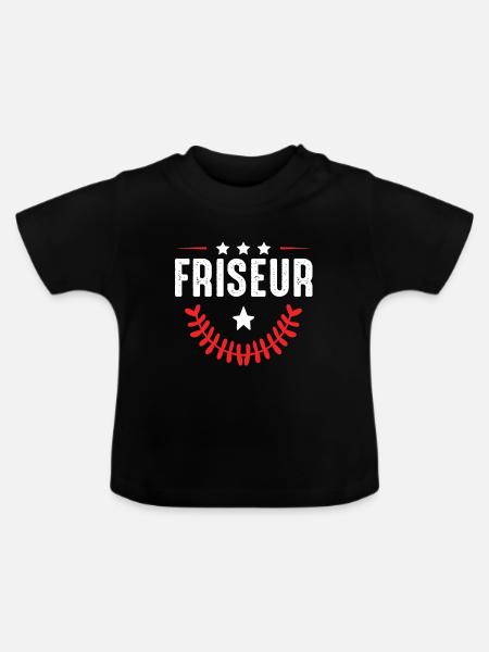 Friseur Beruf - Baby Bio-T-Shirt mit Rundhals - Schwarz
