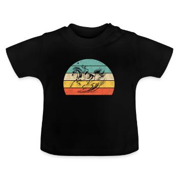 Riding Gallop Design - Baby Organic T-Shirt with Round Neck - black - Front