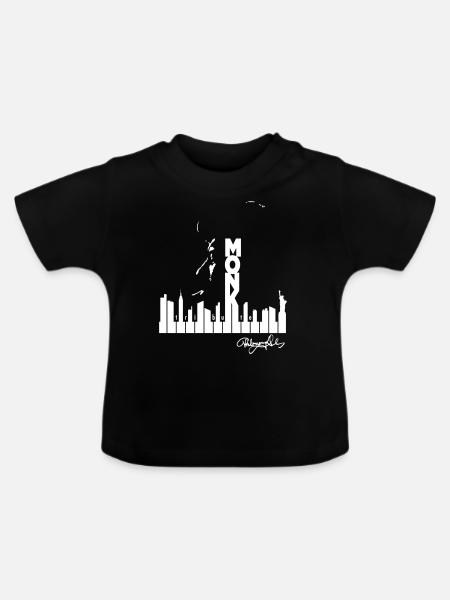 Monk B - Baby Bio-T-Shirt mit Rundhals - Schwarz