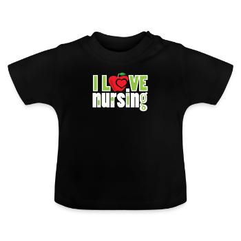 Drôle d’infirmière J’aime les soins infirmiers Médecine Cadeau - T-shirt bio col rond Bébé - noir - Devant