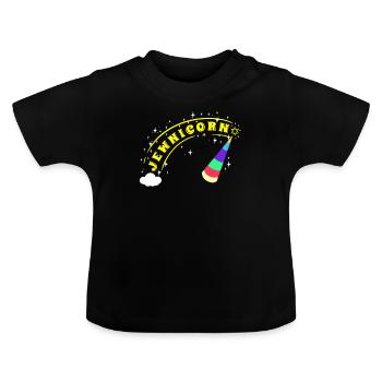 Jewish Jew Jewnicorn Unicorn Judaism Hebrew Israel - Baby Organic T-Shirt with Round Neck - black - Front