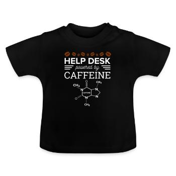 Help Desk Powered by caffeine Support Hotline PC - Baby Bio-T-Shirt mit Rundhals - Schwarz - Vorne